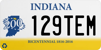 IN license plate 129TEM