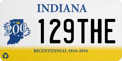 IN license plate 129THE