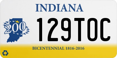 IN license plate 129TOC