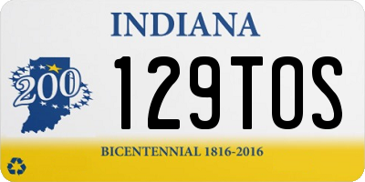 IN license plate 129TOS