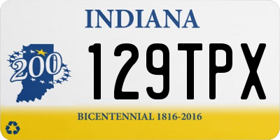 IN license plate 129TPX