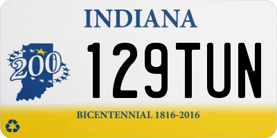 IN license plate 129TUN