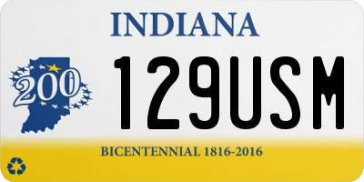IN license plate 129USM