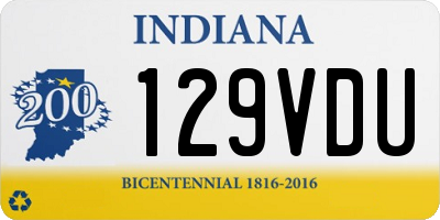 IN license plate 129VDU