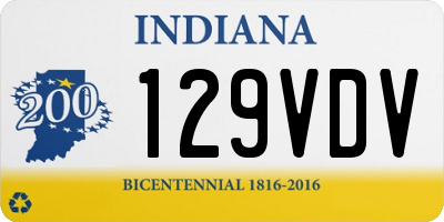 IN license plate 129VDV