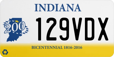 IN license plate 129VDX