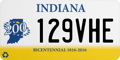 IN license plate 129VHE