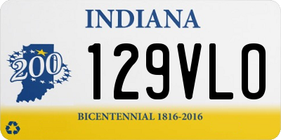 IN license plate 129VLO