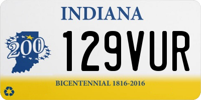 IN license plate 129VUR