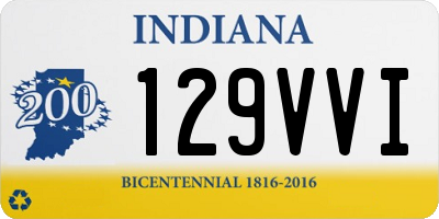 IN license plate 129VVI