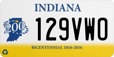 IN license plate 129VWO