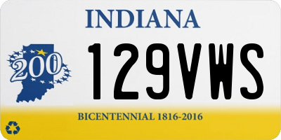 IN license plate 129VWS