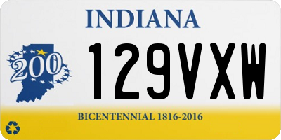 IN license plate 129VXW