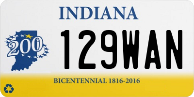 IN license plate 129WAN