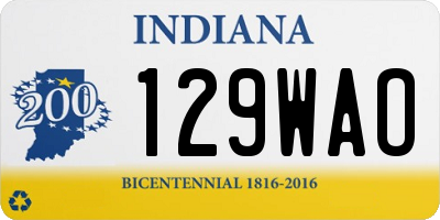 IN license plate 129WAO