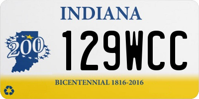 IN license plate 129WCC