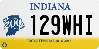 IN license plate 129WHI