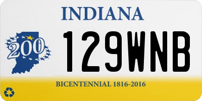 IN license plate 129WNB