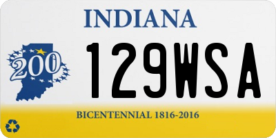 IN license plate 129WSA