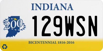 IN license plate 129WSN