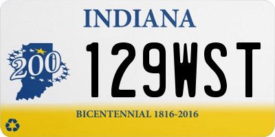 IN license plate 129WST