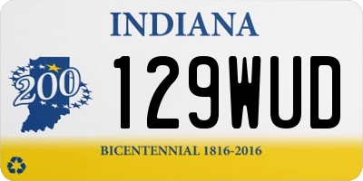 IN license plate 129WUD