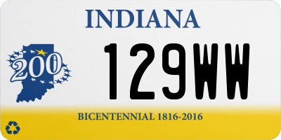 IN license plate 129WW