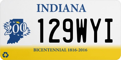 IN license plate 129WYI