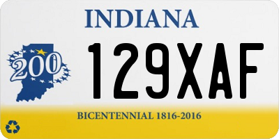 IN license plate 129XAF