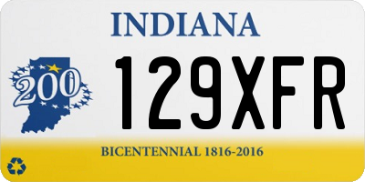 IN license plate 129XFR