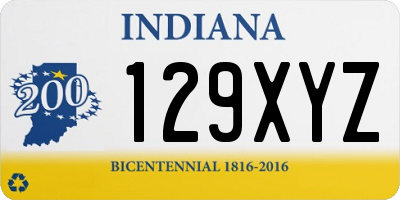 IN license plate 129XYZ