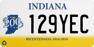 IN license plate 129YEC