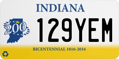 IN license plate 129YEM