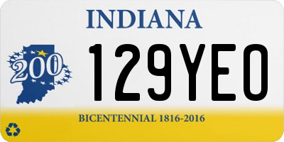 IN license plate 129YEO