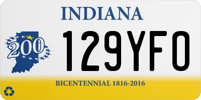 IN license plate 129YFO