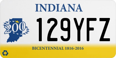 IN license plate 129YFZ