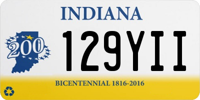 IN license plate 129YII