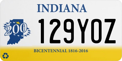 IN license plate 129YOZ