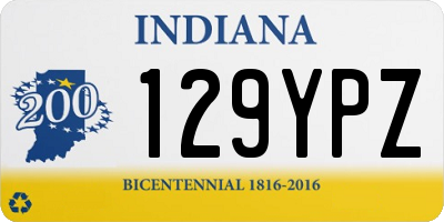 IN license plate 129YPZ