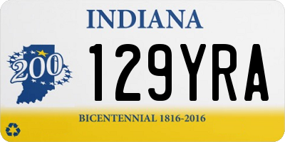 IN license plate 129YRA