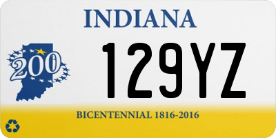 IN license plate 129YZ