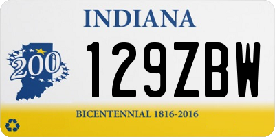 IN license plate 129ZBW