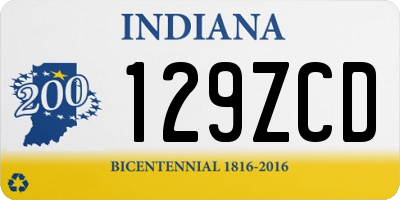 IN license plate 129ZCD