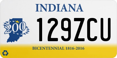 IN license plate 129ZCU