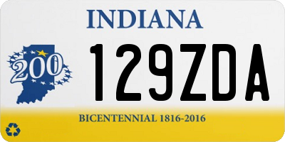 IN license plate 129ZDA