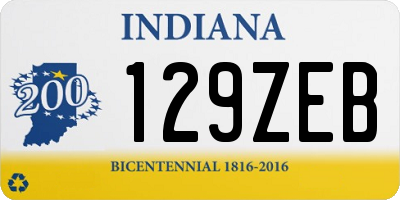 IN license plate 129ZEB