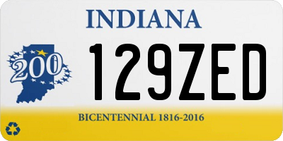IN license plate 129ZED