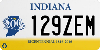 IN license plate 129ZEM