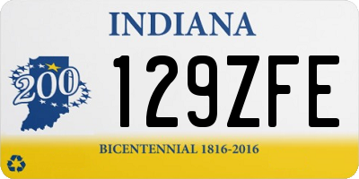 IN license plate 129ZFE