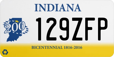 IN license plate 129ZFP